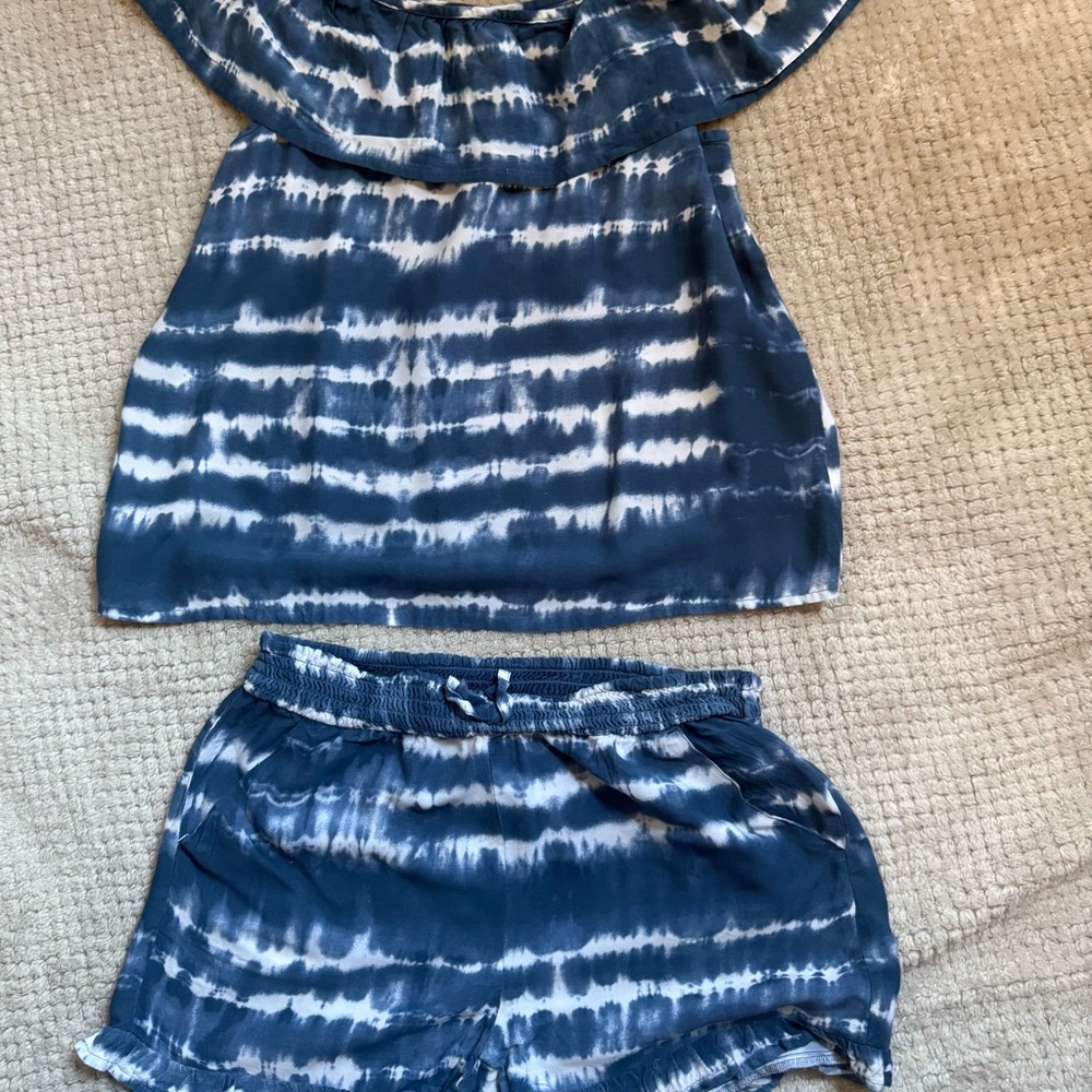 SO Kids Blue Tie-Dye Shorts and Top Set
